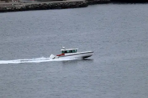 Axopar day boat running at speed in Austevoll, Norway