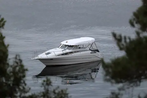 Bayliner cruiser at anchor in Austevoll, Norway