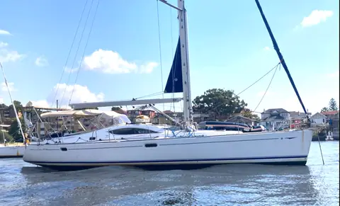 Jeanneau Sun Odyssey 49DS deck saloon at a marina