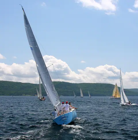 Tartan Ten Stampede racing on Bras d'Or Lake, Nova Scotia