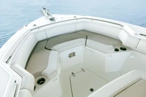 Bow seating area of the Boston Whaler 250 Outrage