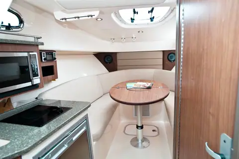 Cabin galley and dinette of the Boston Whaler 285 Conquest