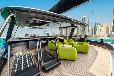 Flybridge lounge of a Sunreef 80 sailing catamaran